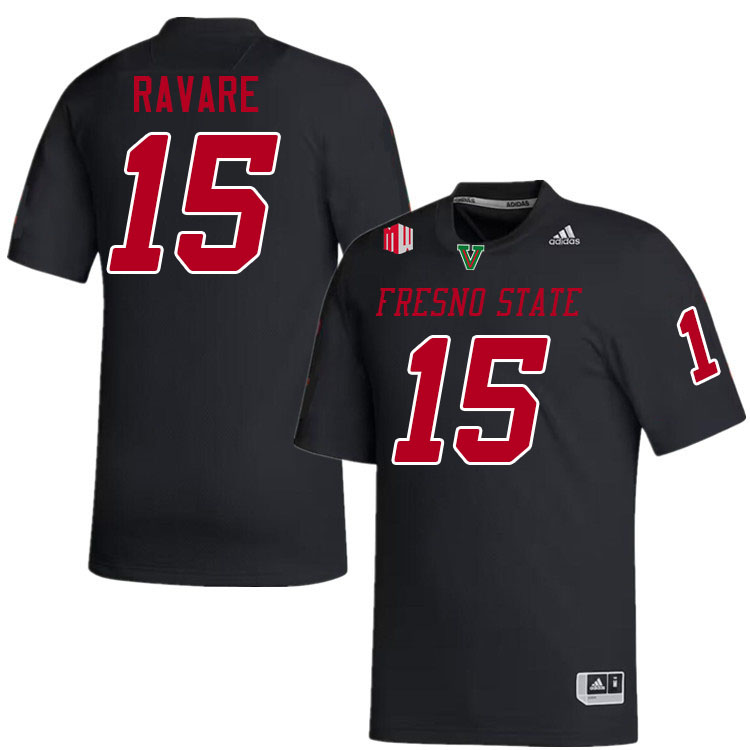 Men #15 Lyndon Ravare Fresno State Bulldogs College Football Jerseys Stitched-Black